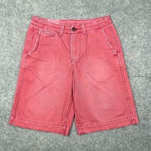 American Eagle Shorts Mens 30 Red Classic Longer Length Chino‎ Cotton Preppy